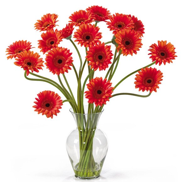 Gerber Daisy Liquid Illusion Silk Flower Arrangement - SKU #1086 - 6