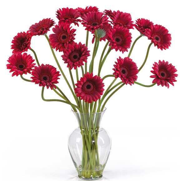 Gerber Daisy Liquid Illusion Silk Flower Arrangement - SKU #1086 - 1