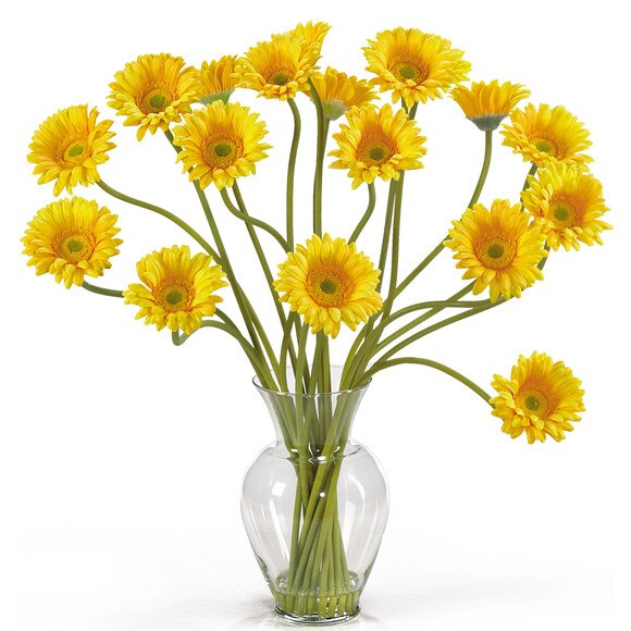 Gerber Daisy Liquid Illusion Silk Flower Arrangement - SKU #1086 - 3