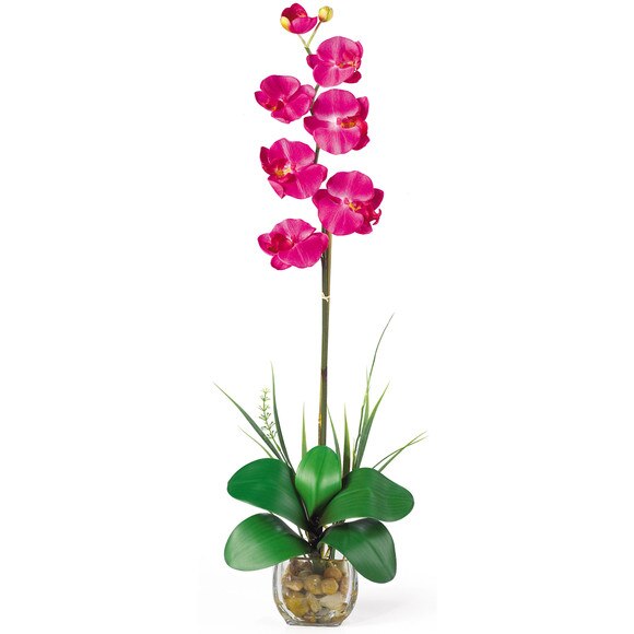 Single Phalaenopsis Liquid Illusion Silk Flower Arrangement - SKU #1104-DP