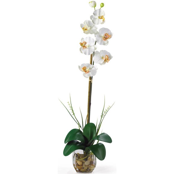 Single Phalaenopsis Liquid Illusion Silk Flower Arrangement - SKU #1104-DP - 5