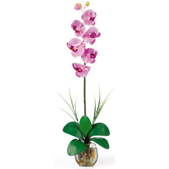 Single Phalaenopsis Liquid Illusion Silk Flower Arrangement - SKU #1104-DP - 6