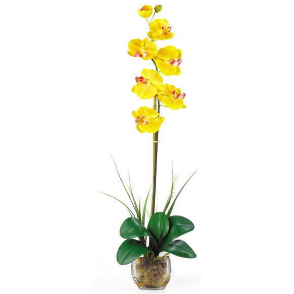 Single Phalaenopsis Liquid Illusion Silk Flower Arrangement - SKU #1104-DP - 4