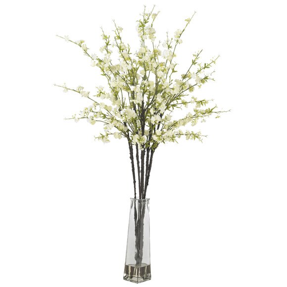 Cherry Blossoms w/Vase Silk Flower Arrangement - SKU #1193 - 1