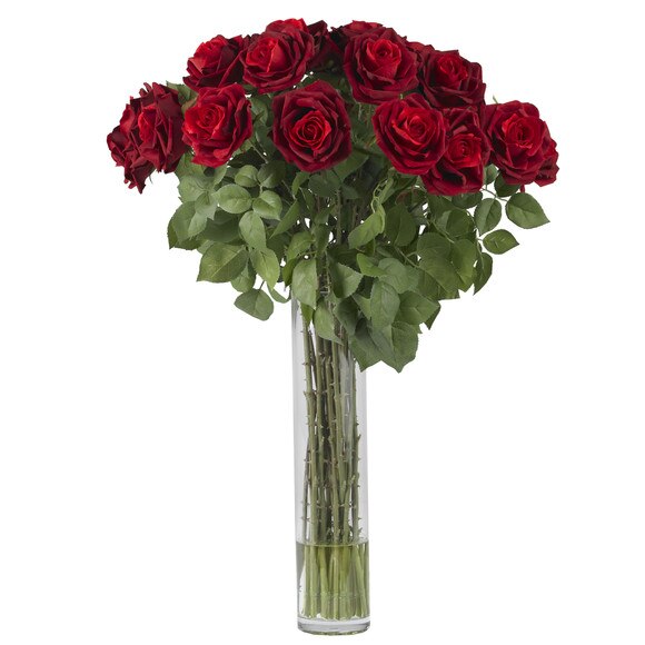 Large Rose Silk Flower Arrangement - SKU #1215