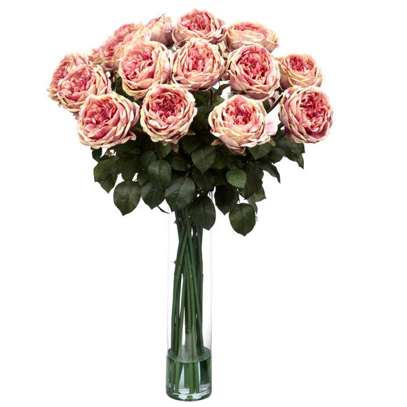 Fancy Rose Silk Flower Arrangement - SKU #1219 - 1