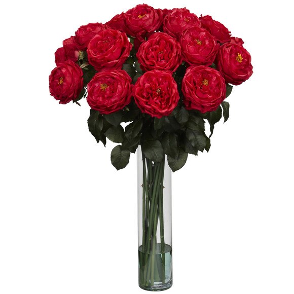 Fancy Rose Silk Flower Arrangement - SKU #1219