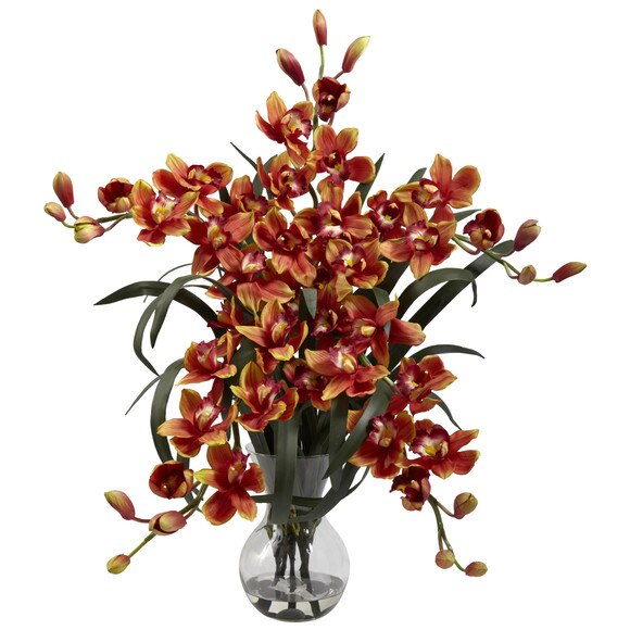 Large Cymbidium w/Vase Arrangement - SKU #1300 - 1