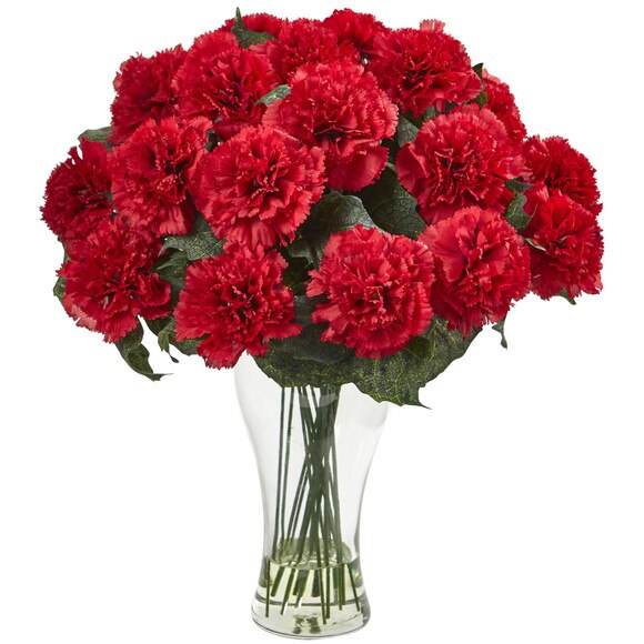 Blooming Carnation Arrangement w/Vase - SKU #1403