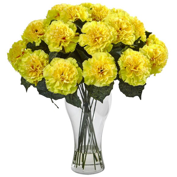 Blooming Carnation Arrangement w/Vase - SKU #1403 - 3