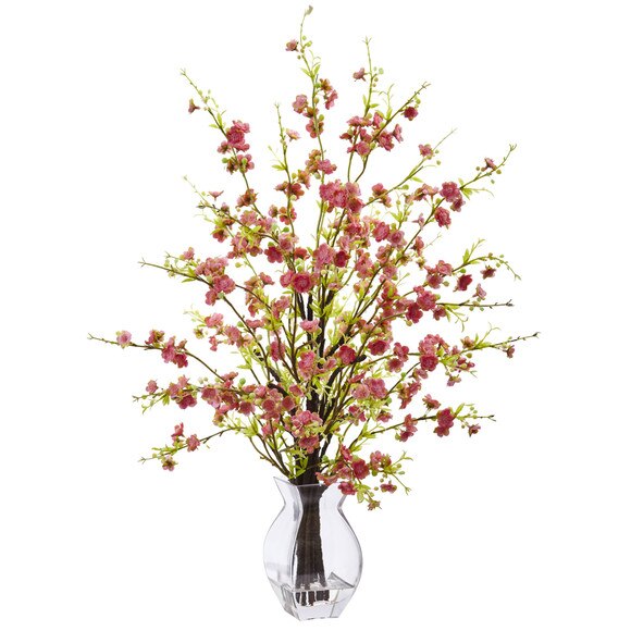 Cherry Blossom in Glass Vase - SKU #1459 - 1