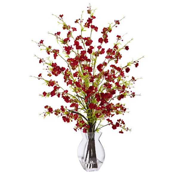 Cherry Blossom in Glass Vase - SKU #1459