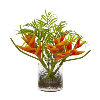 Mini Heliconia Palm Tropical Artificial Arrangement - SKU #1575