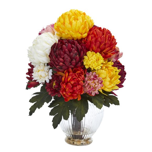 Mum Artificial Arrangement in Vase - SKU #1597 - 3
