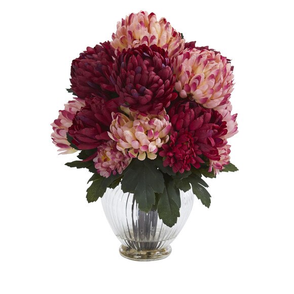 Mum Artificial Arrangement in Vase - SKU #1597 - 4