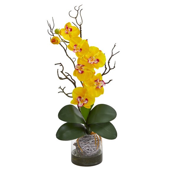 Phalaenopsis Orchid Artificial Arrangement in Vase - SKU #1600-CR - 2