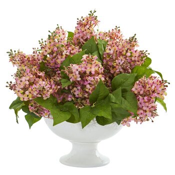 Lilac Artificial Arrangement in White Vase - SKU #1638-PK