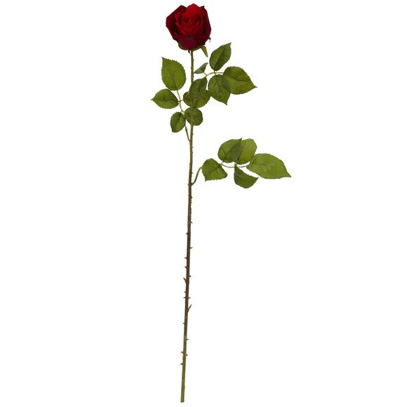 33 Elegant Red Rose Bud Stem - SKU #2145 - 1