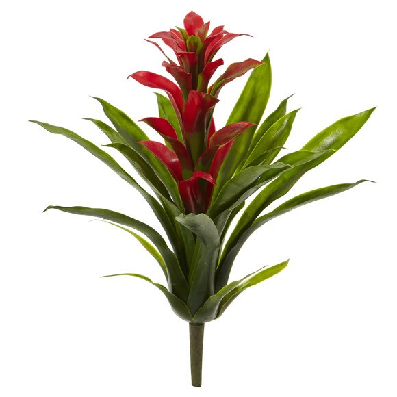 15 Bromeliad Artificial Flower Set of 4 - SKU #2238-S4