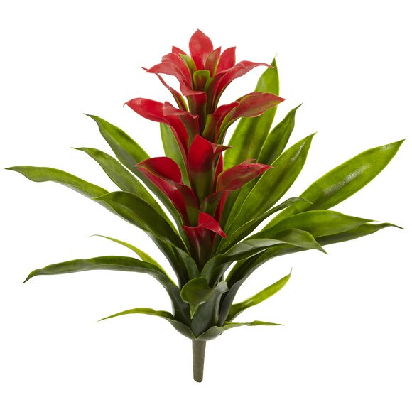 15 Bromeliad Artificial Flower Set of 4 - SKU #2238-S4 - 1