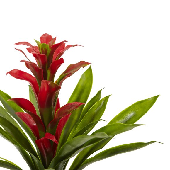 15 Bromeliad Artificial Flower Set of 4 - SKU #2238-S4 - 2