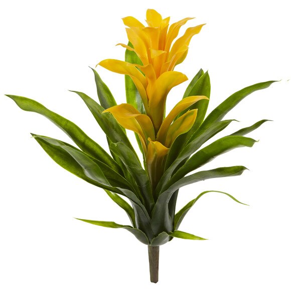 15 Bromeliad Artificial Flower Set of 4 - SKU #2238-S4 - 5