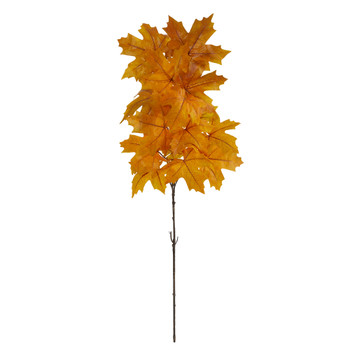 38 Autumn Maple Leaf Artificial Flower Set of 6 - SKU #2366-S6-YL