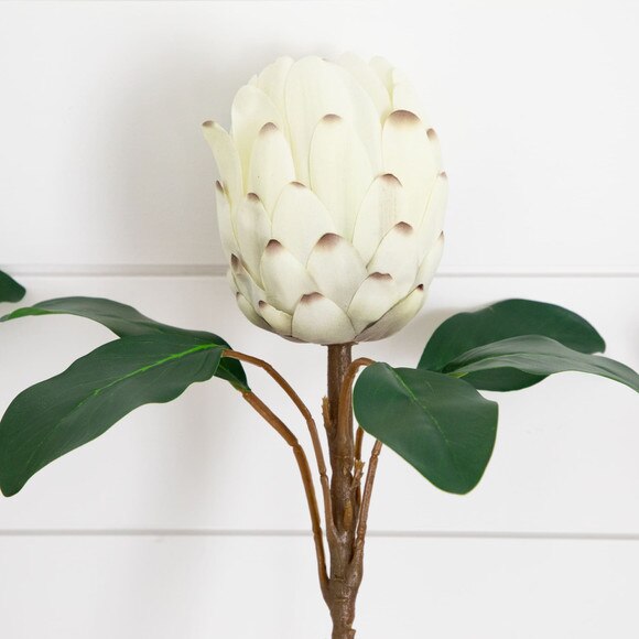 26-in Artificial King Protea Flower Stems - Set of 4 - SKU #2455-S4 - 2