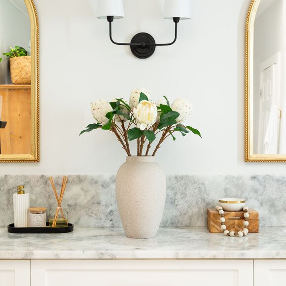 26-in Artificial King Protea Flower Stems - Set of 4 - SKU #2455-S4 - 7