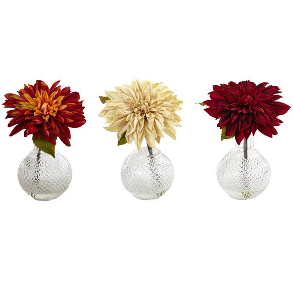 Dahlia w/Decorative Vase Set of 3 - SKU #4130-S3