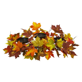 Maple Leaf Artificial Arrangement Candelabrum - SKU #4143