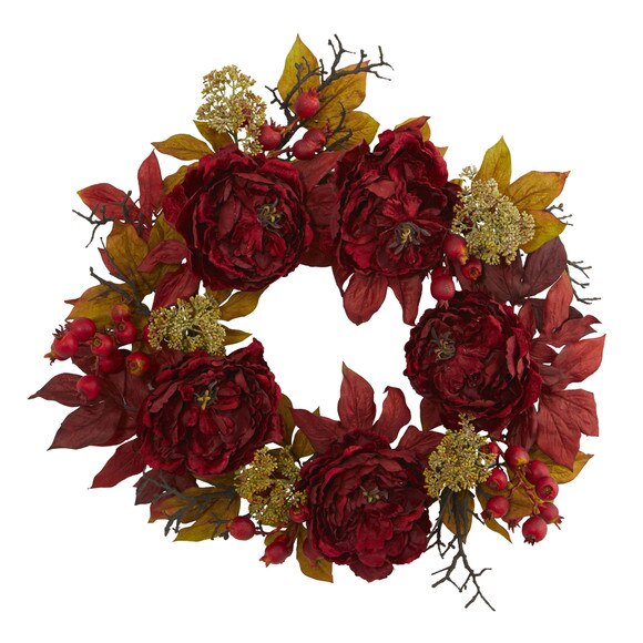 24 Peony Sedum Wreath - SKU #4171
