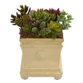 Mixed Succulent Artificial Plant in Decorative Vase - SKU #4180