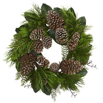 28 Pine Cone and Pine Wreath - SKU #4198