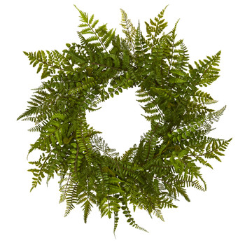 24 Mixed Fern Wreath - SKU #4205