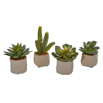 Mixed Succulent Artificial Plant Set of 4 - SKU #4228-S4