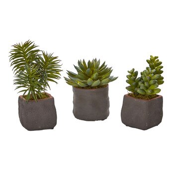 Mixed Succulent Trio Artificial Plant Set of 3 - SKU #4232-S3