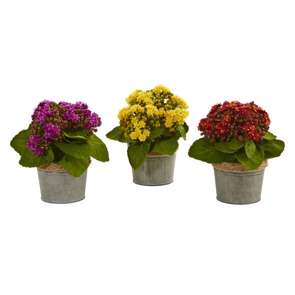 Kalanchoe Artificial Arrangements Set of 3 - SKU #4244-S3 - 4