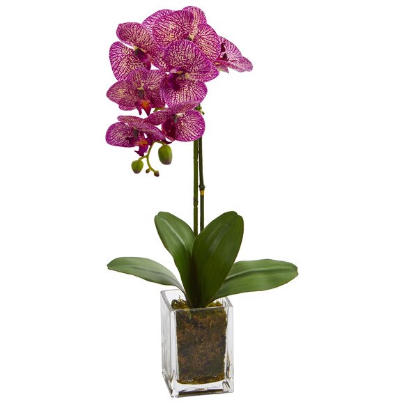 24 Orchid Phalaenopsis Artificial Arrangement in Vase - SKU #4309