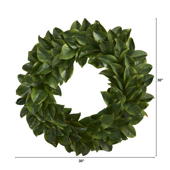 30 Magnolia Artificial Wreath - SKU #4391 - 1
