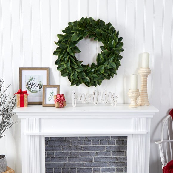 30 Magnolia Artificial Wreath - SKU #4391 - 3