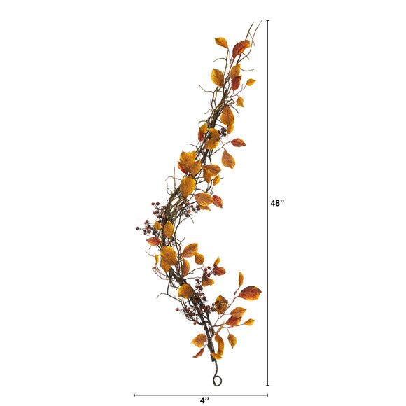 4 Fall Foliage Berries and Twig Artificial Garland - SKU #4470 - 1