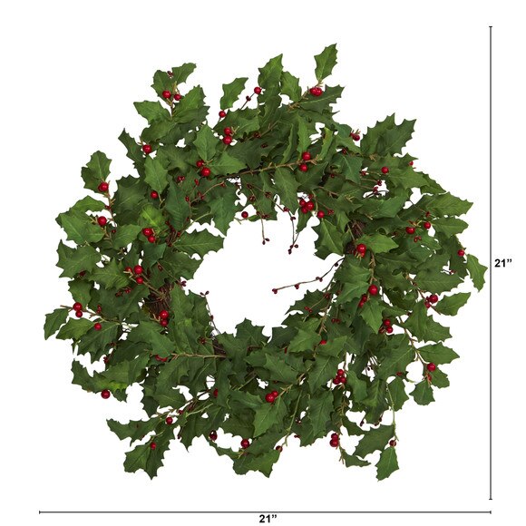 28 Holly Berry Artificial Wreath - SKU #4476 - 1