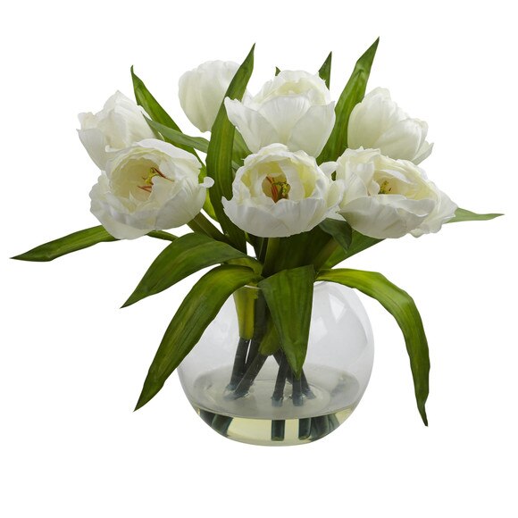 Tulips Arrangement w/Vase - SKU #4535-WH