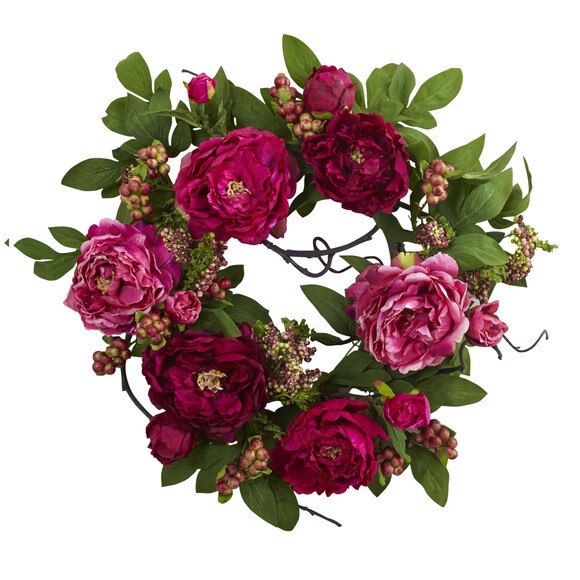 20 Peony Berry Wreath - SKU #4538