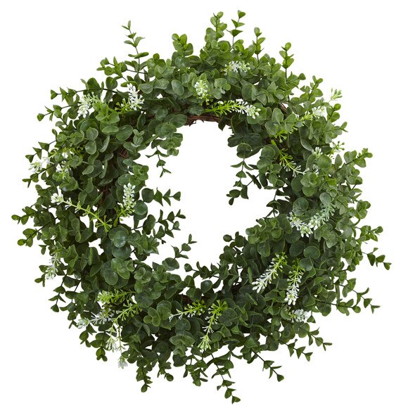 18 Eucalyptus Double Ring Wreath w/Twig Base - SKU #4541