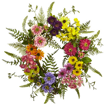 Mixed Flower Wreath - SKU #4581