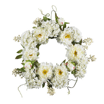 20 Peony Hydrangea Wreath - SKU #4690