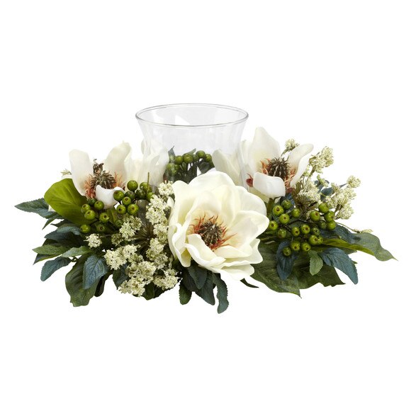Magnolia Candelabrum Silk Flower Arrangement - SKU #4794