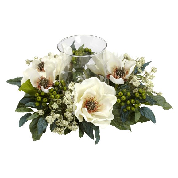 Magnolia Candelabrum Silk Flower Arrangement - SKU #4794 - 1